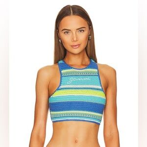 Ganni Crochet Stripe Bikini Top - BNWT
